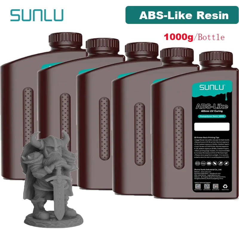 SUNLU 5KG ABS Like Resin 1000G/Bottle 405nm UV Curing Photopolymer Rapid 3D Resin for 2K 4K 6K 8K LCD/DLP/SLA 3D Printers