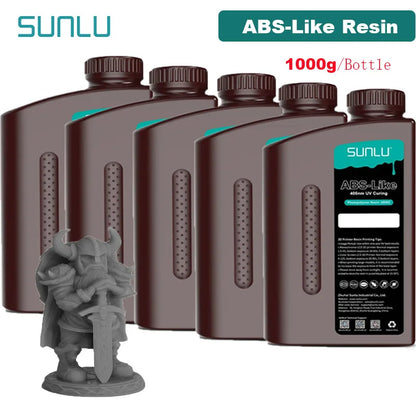 SUNLU 5KG ABS Like Resin 1000G/Bottle 405nm UV Curing Photopolymer Rapid 3D Resin for 2K 4K 6K 8K LCD/DLP/SLA 3D Printers