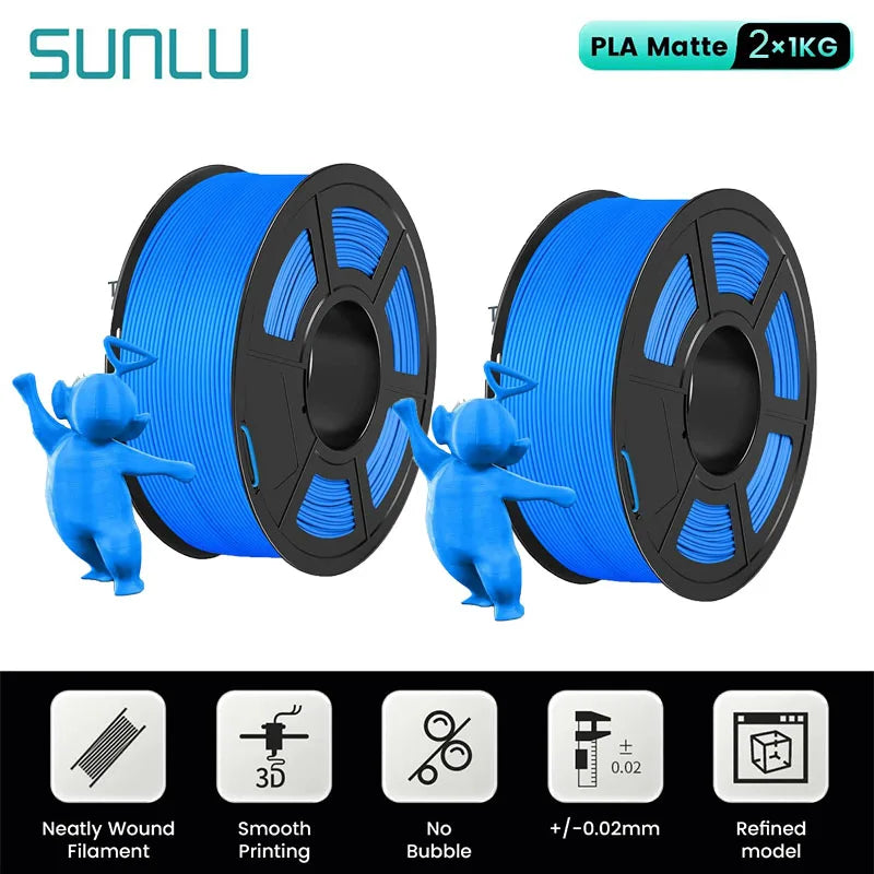 SUNLU Mix-Color 2Roll PLA/PLA Matte/Clear Filament 1.75mm 1kg Spool (2.2lbs) Neatly Wound Filament Fit Most FDM Printer