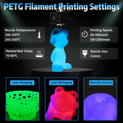 SUNLU 1KG Glow in The Dark PETG Filament Neatly Wound Luminous PETG Filament 1.75mm 1000g 3D Filament Fit Most FDM 3D Printers
