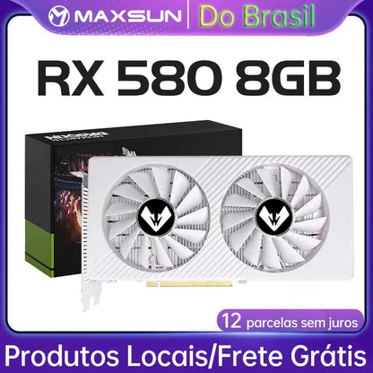 Radeon RX580 8G Graphics Cards GDDR5 Video Card DP DVI PCIE3.0x16 for Gaming Computer GPU Card RX 580 Full New MAXSUN AMD