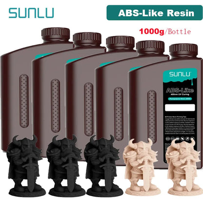 SUNLU 5KG ABS Like Resin 1000G/Bottle 405nm UV Curing Photopolymer Rapid 3D Resin for 2K 4K 6K 8K LCD/DLP/SLA 3D Printers