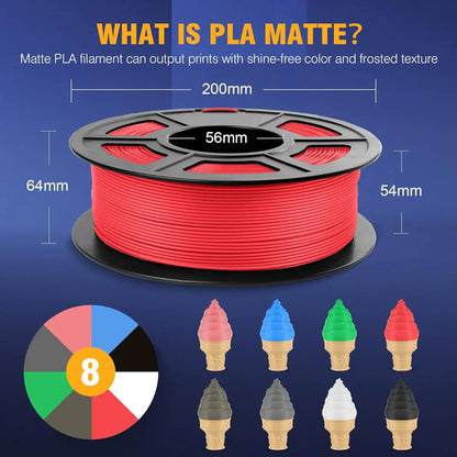 SUNLU Mix-Color 2Roll PLA/PLA Matte/Clear Filament 1.75mm 1kg Spool (2.2lbs) Neatly Wound Filament Fit Most FDM Printer