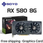 SOYO Graphics Cards AMD Radeon RX580 2048SP 8G GDDR5 256bit DVI DP Video Gaming Card Desktop Computer components GPU RX 580