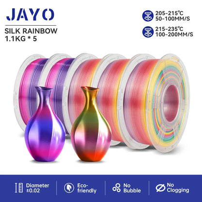 JAYO 5Rolls PLA/PLA Plus/petg/ABS/TPU/PLA meta/PLAYG/HS-PLA 3D Printer Filament 1.75mm FDM 3D Printer Materials for 3D Printer
