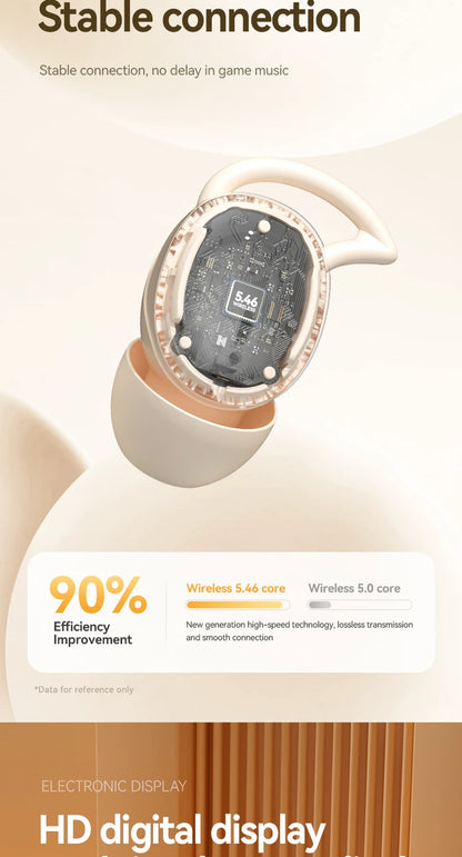sem fio sono invisível fones de ouvido bluetooth5.4 jogos esporte alta fidelidade som estéreo música fones tws