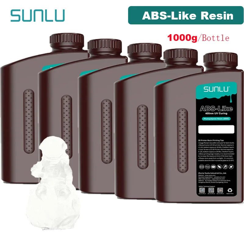 SUNLU 5KG ABS Like Resin 1000G/Bottle 405nm UV Curing Photopolymer Rapid 3D Resin for 2K 4K 6K 8K LCD/DLP/SLA 3D Printers