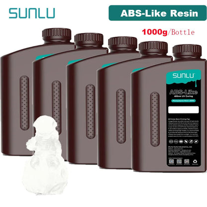SUNLU 5KG ABS Like Resin 1000G/Bottle 405nm UV Curing Photopolymer Rapid 3D Resin for 2K 4K 6K 8K LCD/DLP/SLA 3D Printers