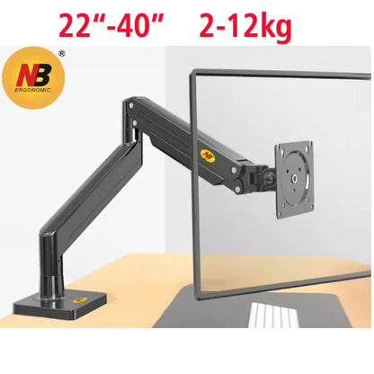 NB G40 22-40 inch Monitor Screen Desktop mount gas spring arm computer Holder 360 Rotate 3-15kgs with USB 3.0 Port clamp grommet