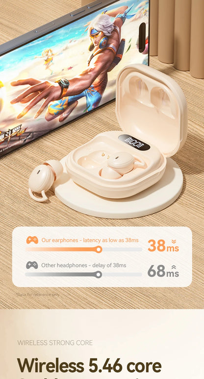 sem fio sono invisível fones de ouvido bluetooth5.4 jogos esporte alta fidelidade som estéreo música fones tws