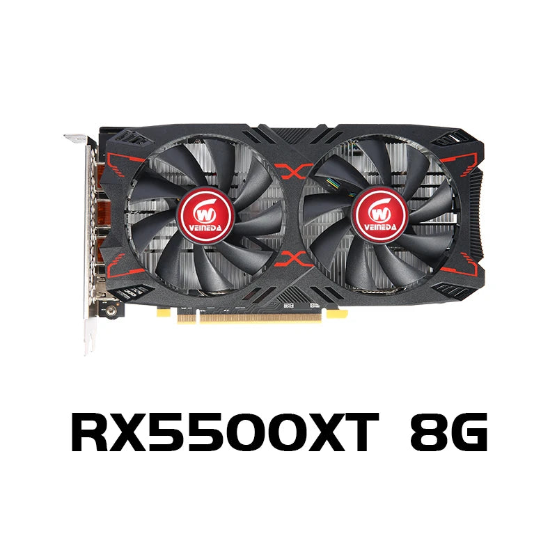 Veineda  Graphics Card  RX5500XT 8G Gaming  8GB 128Bit GDDR6 PCI-E 4.0×8 GPU Radeon rx5500xt 8gb pc game Video Card