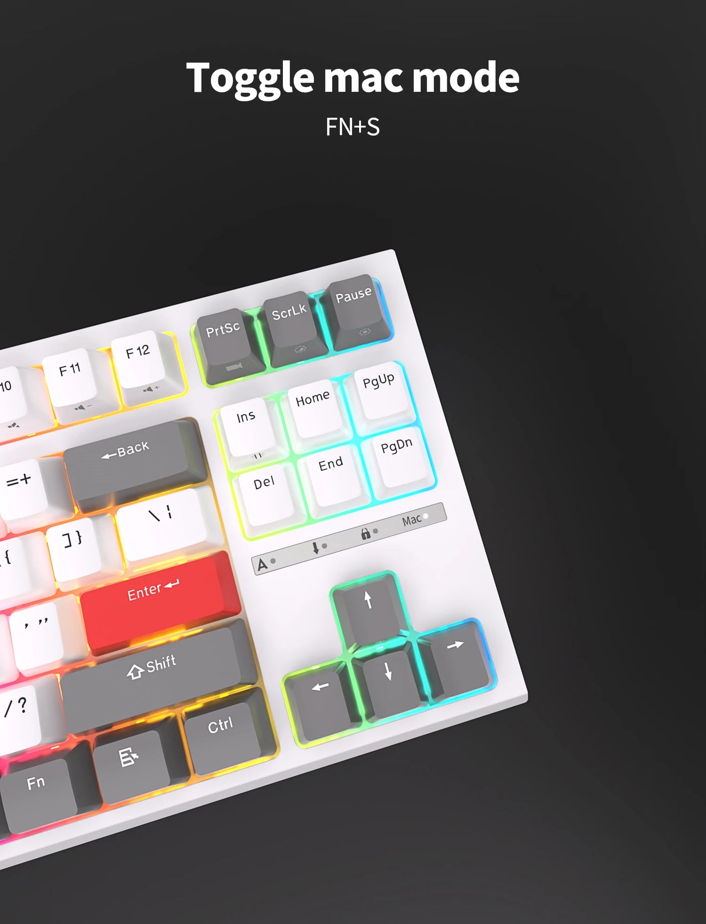 RK R87 Brazilian Portuguese Mechanical Keyboard 87 Keys RGB Backlit Hot-Swappable Gaming Keyboard PBT Keycaps RK ROYAL KLUDGE