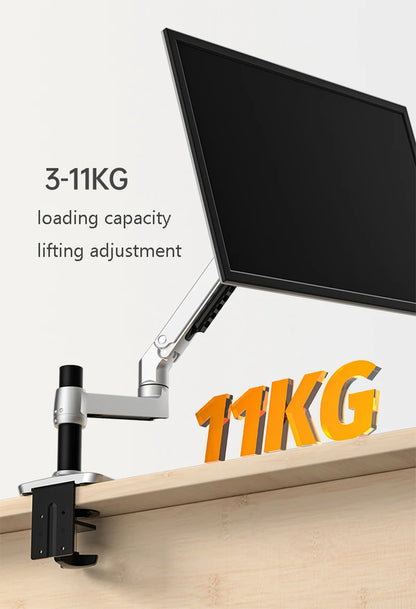 V62CT Aluminum Alloy Desktop Mount Dual Use 17-27 inch Monitor Support 17 inch Laptop Holder Mechanical Spring Arm