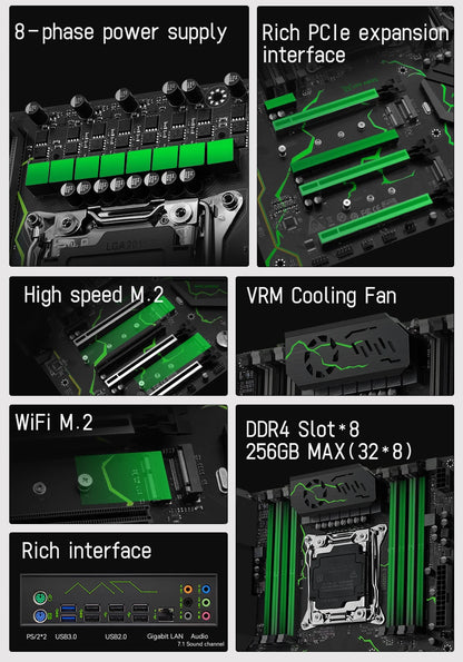 MACHINIST X99 Motherboard LGA 2011-3 Support Xeon E5 2667 V3 2697 V4 CPU Processor DDR4 ECC RAM NON-ECC Memory SSD M.2 ATX MR9S