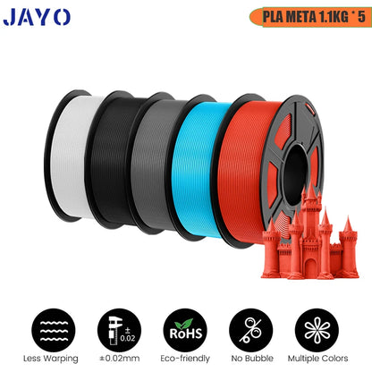 JAYO 5Rolls PLA/PLA Plus/petg/ABS/TPU/PLA meta/PLAYG/HS-PLA 3D Printer Filament 1.75mm FDM 3D Printer Materials for 3D Printer