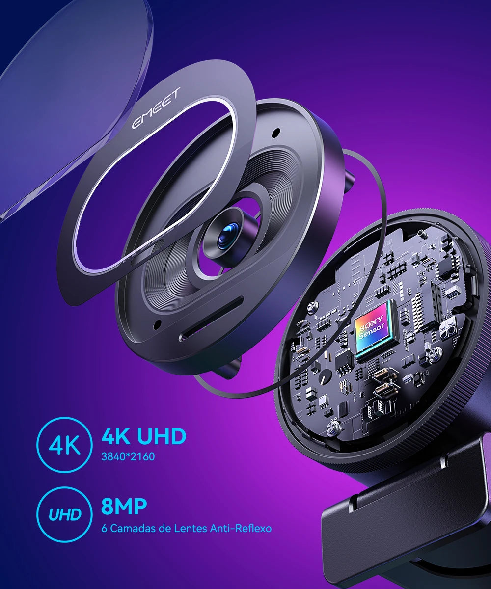 4K Webcam S600 Streaming Camera EMEET USB Camera for PC/Computer/Youtube/VideoChat