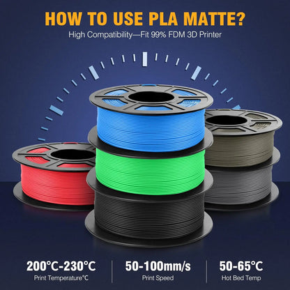 SUNLU Mix-Color 2Roll PLA/PLA Matte/Clear Filament 1.75mm 1kg Spool (2.2lbs) Neatly Wound Filament Fit Most FDM Printer