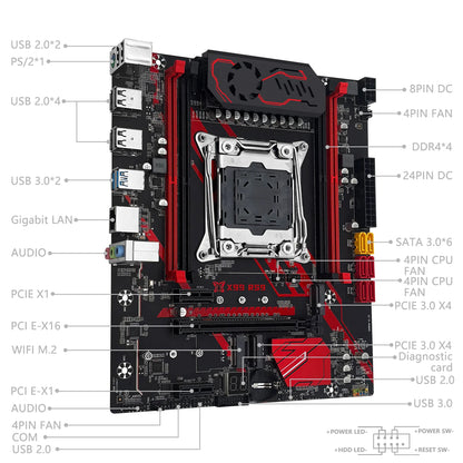 MACHINIST X99 RS9 Motherboard Support Xeon E5 V3/V4 LGA 2011-3 CPU And DDR4 RAM Four channel and NVME M.2 Slot USB3.0