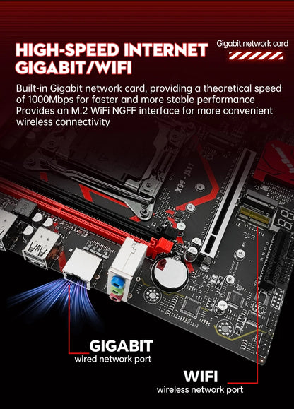 JIESHUO X99-JS11 Motherboard Set with Intel Xeon E5 2682 V4 CPU & Four-channel DDR4 16G  2133MHz RAM for Gaming Computer