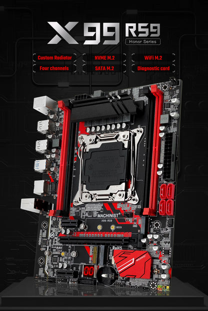 MACHINIST RS9 X99 motherboard LGA 2011-3 supports Intel Xeon CPU processor DDR4 RAM quad channel memory USB3.0