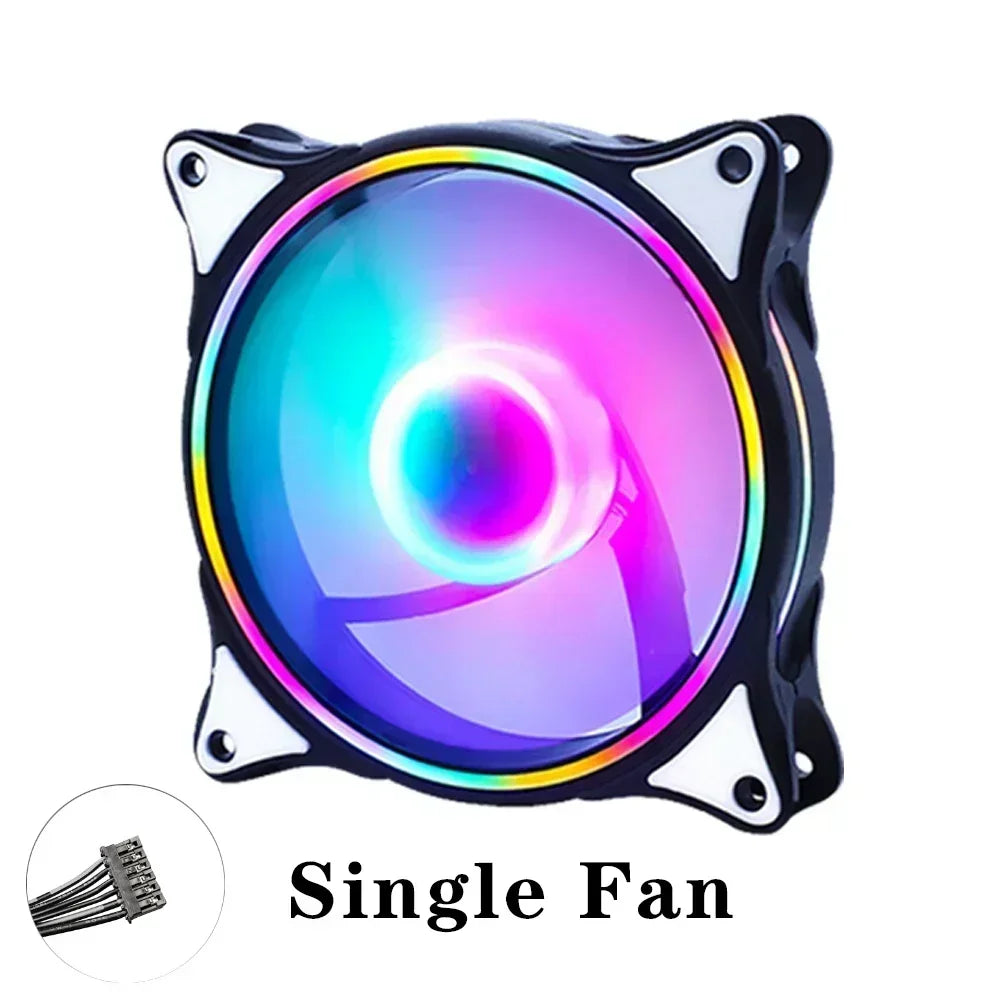 Wovibo 120mm Fan ARGB RGB Cooling Ventilador 6PIN Rainbow Computer Case Chassis Fans 12V Silent Adjust 12cm Aura Sync