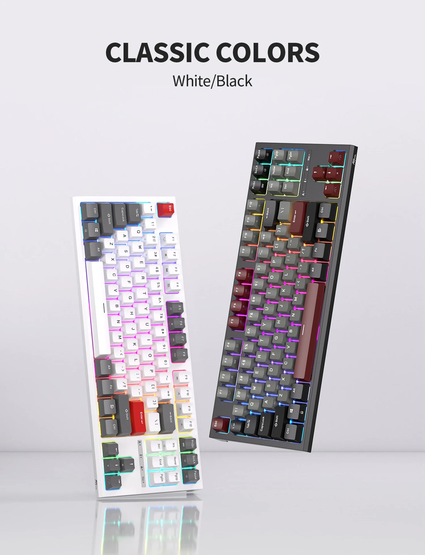 RK R87 Brazilian Portuguese Mechanical Keyboard 87 Keys RGB Backlit Hot-Swappable Gaming Keyboard PBT Keycaps RK ROYAL KLUDGE