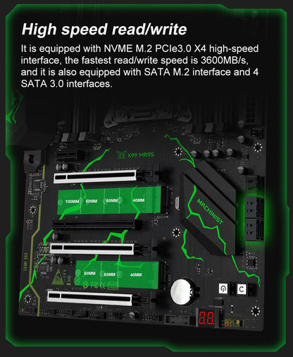 MACHINIST X99 Motherboard LGA 2011-3 Support Xeon E5 2667 V3 2697 V4 CPU Processor DDR4 ECC RAM NON-ECC Memory SSD M.2 ATX MR9S
