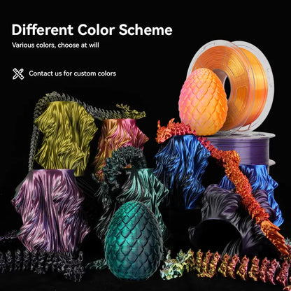SUNLU 2KG Silk PLA Plus Four Colors Filament 1KG 1.75mm Pla+ Rabinbow Four Colors Neatly Wound 3D Filament for 3D Printer