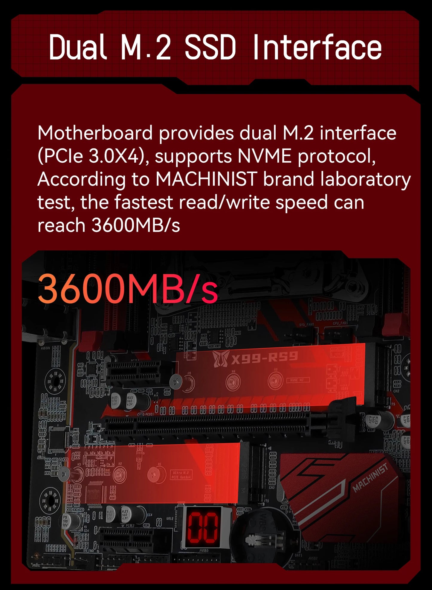 MACHINIST RS9 X99 motherboard LGA 2011-3 supports Intel Xeon CPU processor DDR4 RAM quad channel memory USB3.0
