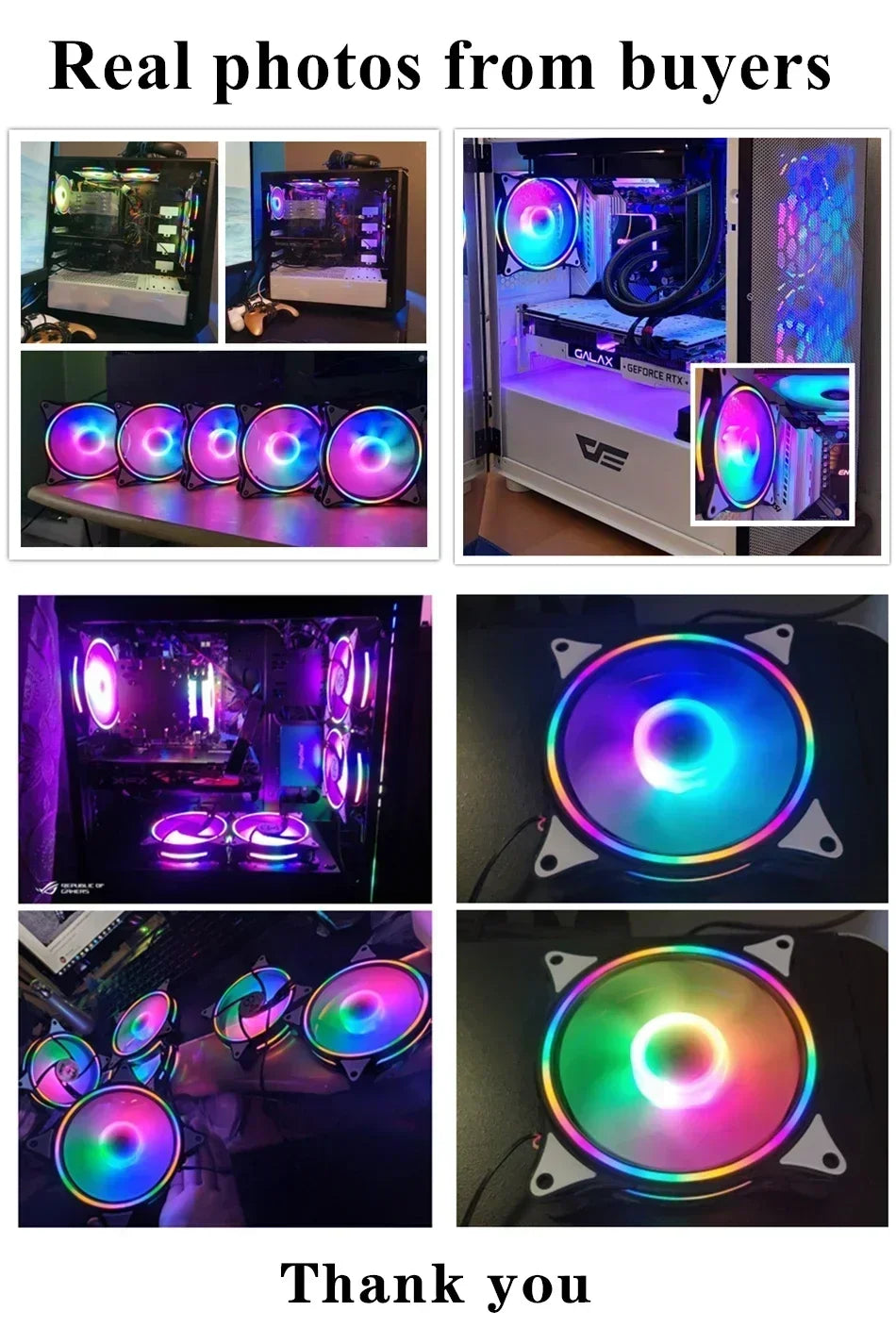 Wovibo 120mm Fan ARGB RGB Cooling Ventilador 6PIN Rainbow Computer Case Chassis Fans 12V Silent Adjust 12cm Aura Sync