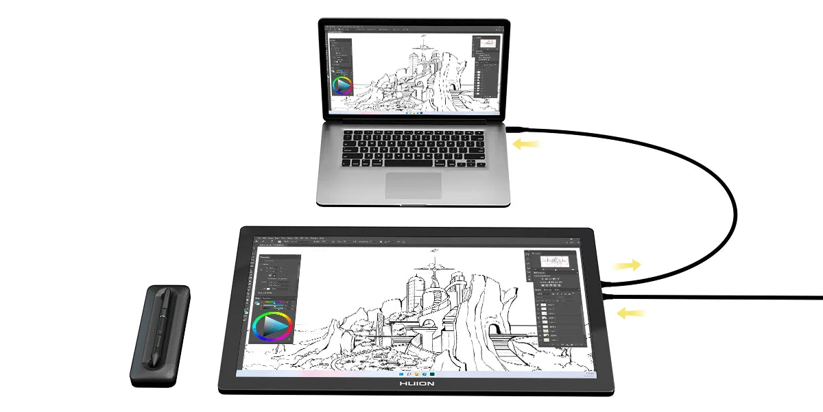 Huion Kamvas Pro 19 Graphics Tablet 4K Touch Screen Monitor Paper Texture Glass Drawing with PenTech 4.0 Stylus 16384 Pressure