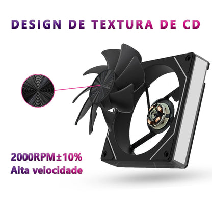 Wovibo PC Computer Cooling Fan 120mm ARGB Infinity Mirror PWM 4Pin 5V 3Pin RGB Branco Preto 12cm Fans Sync