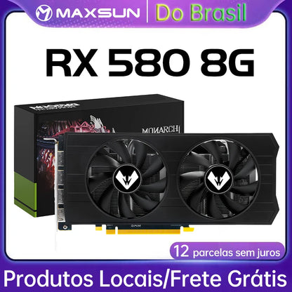 Radeon RX580 8G Graphics Cards GDDR5 Video Card DP DVI PCIE3.0x16 for Gaming Computer GPU Card RX 580 Full New MAXSUN AMD
