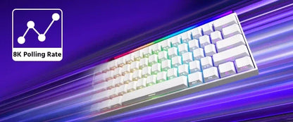 Veekos Shine60 HE Keyboard 60% AGRB with Lightbox RT0.01mm Magnetic Switch 8K Type-C Wired E-Sports Gaming Keyboard Do Brasil
