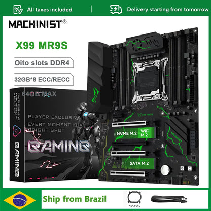 MACHINIST X99 Motherboard LGA 2011-3 Support Xeon E5 2667 V3 2697 V4 CPU Processor DDR4 ECC RAM NON-ECC Memory SSD M.2 ATX MR9S