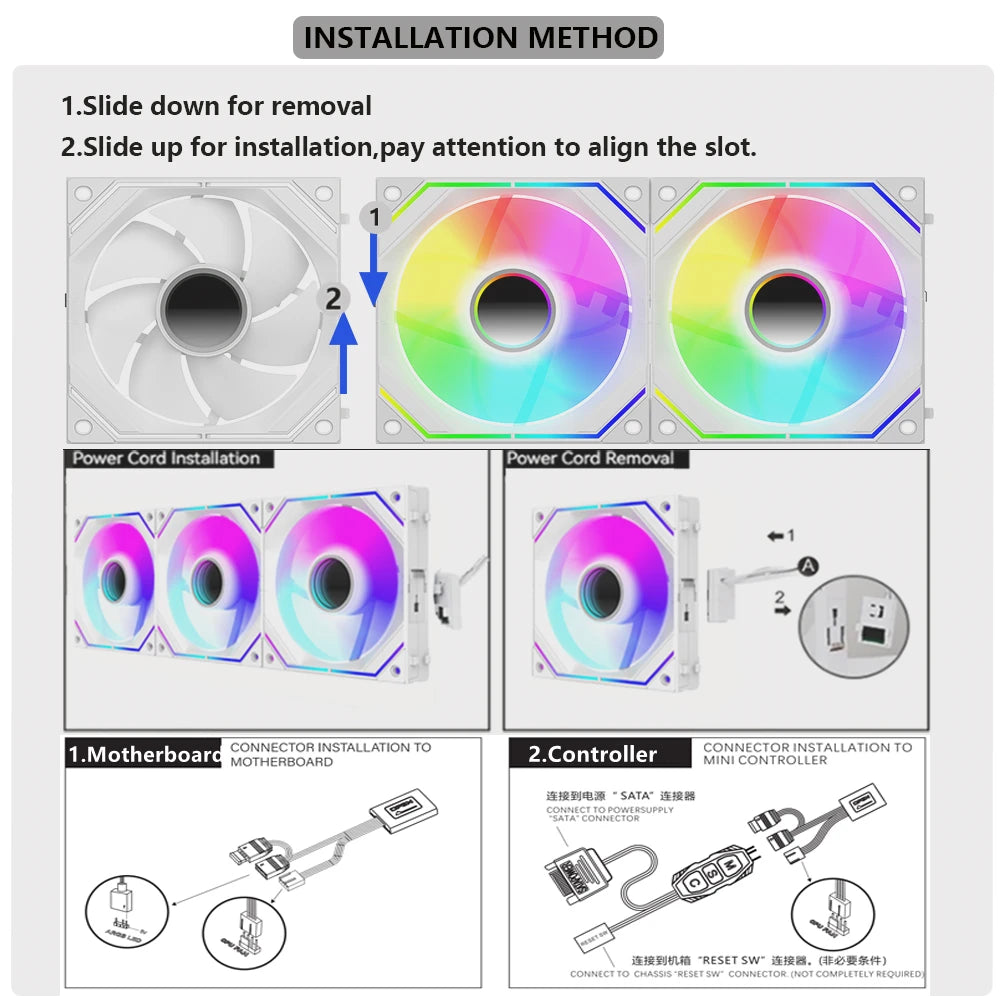 120mm Uni Fan Cooling Fans ARGB RGB Cooler PWM 4PIN Wireless Splicing 5V PC Computer Case Ventilador Infinity Mirror