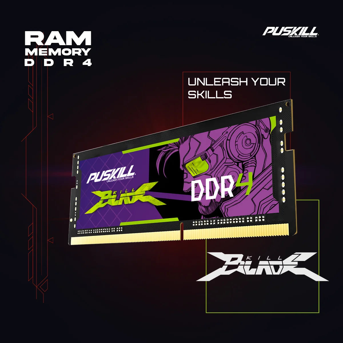 PUSKILL Killblade Memória Notebook Ddr4 16gb 8gb 1.2V 3200mhz 2666mhz 260-PIN SODIMM Memoria RAM Laptop Memory