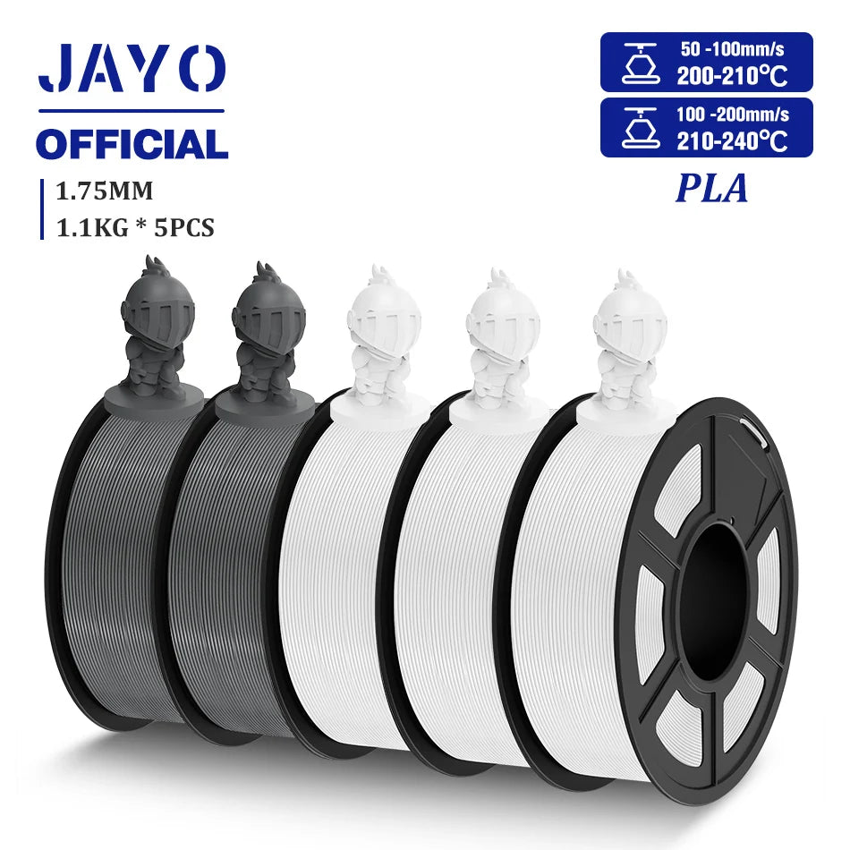 JAYO PLA Filament 1.75MM 5 Rolls/set 3D Printer Filament PLA For FDM 3D Printers Neatly Wound 3D Printing Filament Macaron Color