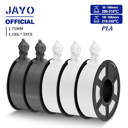 JAYO PLA Filament 1.75MM 5 Rolls/set 3D Printer Filament PLA For FDM 3D Printers Neatly Wound 3D Printing Filament Macaron Color