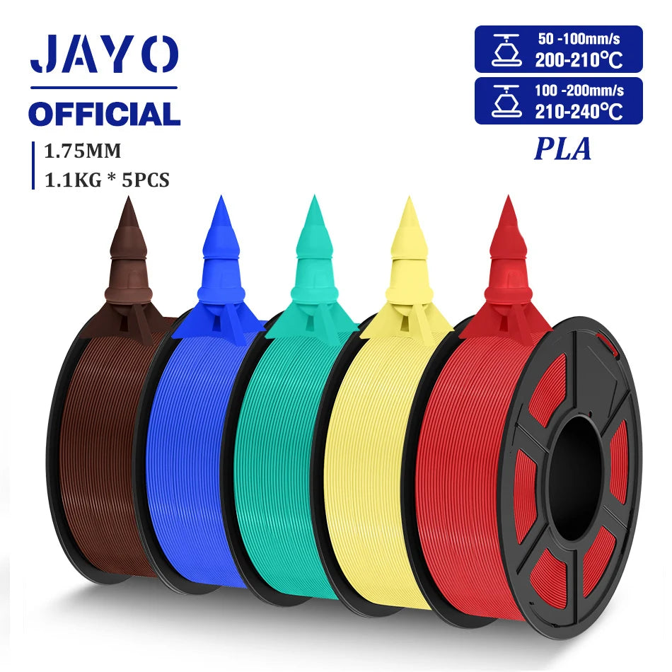 JAYO PLA Filament 1.75MM 5 Rolls/set 3D Printer Filament PLA For FDM 3D Printers Neatly Wound 3D Printing Filament Macaron Color