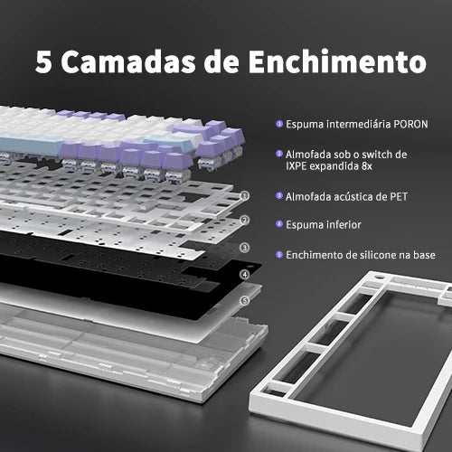 AJAZZ AK820 / AK820 Pro Free shipping for local shipments from Brazil Mechanical Keyboard 82 Keys Gamer Keyboard for Laptop PC