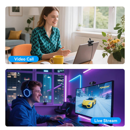 4K Webcam 1080P 60fps Video Camera EMEET C60E 4K Autofocus USB  Camera for Computer/PC Living/ Video Call/ Conference Web Cam