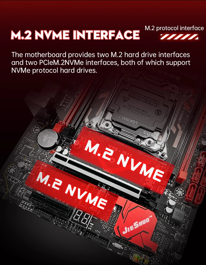 JIESHUO X99-JS11 Motherboard Set with Intel Xeon E5 2682 V4 CPU & Four-channel DDR4 16G  2133MHz RAM for Gaming Computer