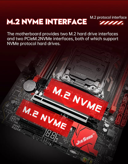 JIESHUO X99-JS11 Motherboard Set with Intel Xeon E5 2682 V4 CPU & Four-channel DDR4 16G  2133MHz RAM for Gaming Computer