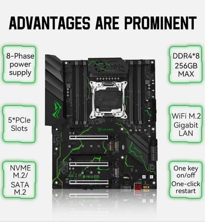MACHINIST X99 Motherboard LGA 2011-3 Support Xeon E5 2667 V3 2697 V4 CPU Processor DDR4 ECC RAM NON-ECC Memory SSD M.2 ATX MR9S