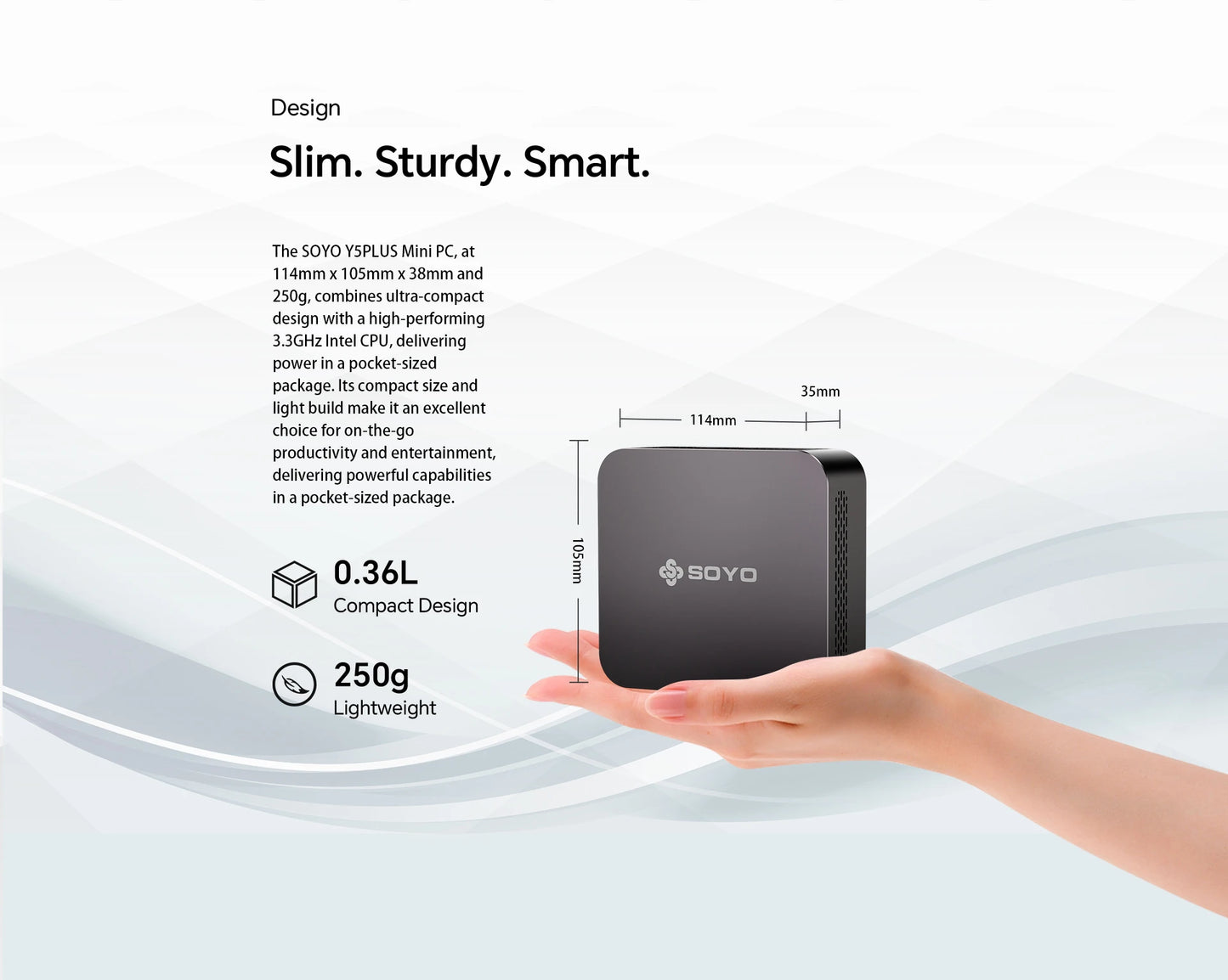 SOYO Mini PC Y5AIR Intel i5 4250U & Y5PLUS i7 4600U CPU 8G RAM 128G ROM VGA USB3.0 M.2 Win11Pro Desktop Computer WiFi BT4.2