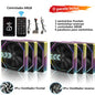 Wovibo PC Ventilador de Refrigeração para Computador 120mm ARGB Infinity Mirror PWM 4Pin 5V 3Pin Branco Preto 12cm Ventiladores
