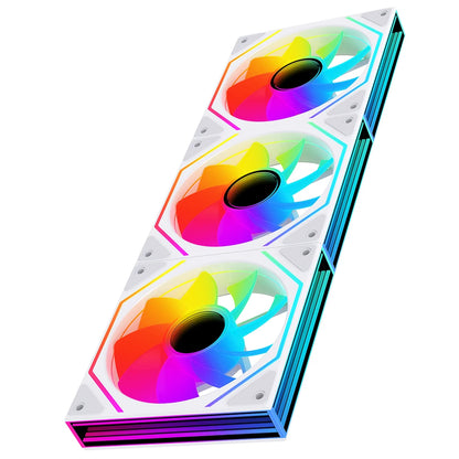 Jungle Leopard Prism 6MAX ARGB CPU Fan 120mm Black White 3 Side Infinity Mirrors PC Cooler Fan 5V 3PIN ARGB Mobo Sync 4PIN PWM