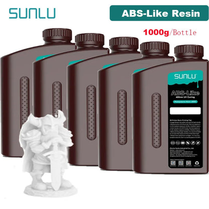 SUNLU 5KG ABS Like Resin 1000G/Bottle 405nm UV Curing Photopolymer Rapid 3D Resin for 2K 4K 6K 8K LCD/DLP/SLA 3D Printers
