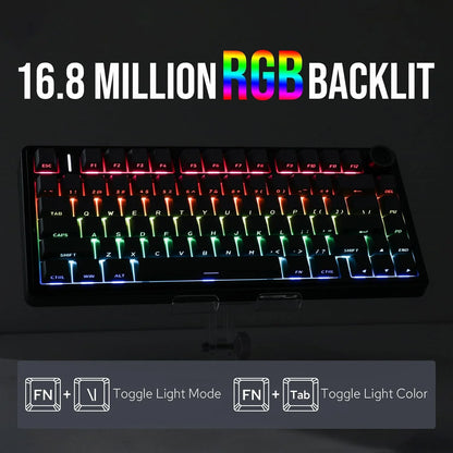 AULA F75 Wireless Mechanical Keyboard Hotswap Gasket Gaming Keyboard 75% Layout for PC for Laptop